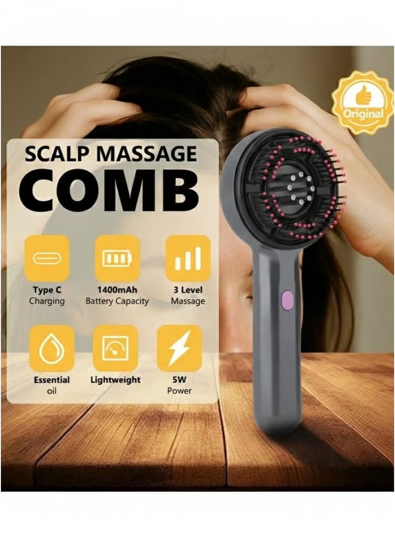 Bukela Electric Heated Scalp Massager Brush – Handheld Hair Growth Comb with Vibration & Gentle Massage for Relaxation and Hair Care - Image 3