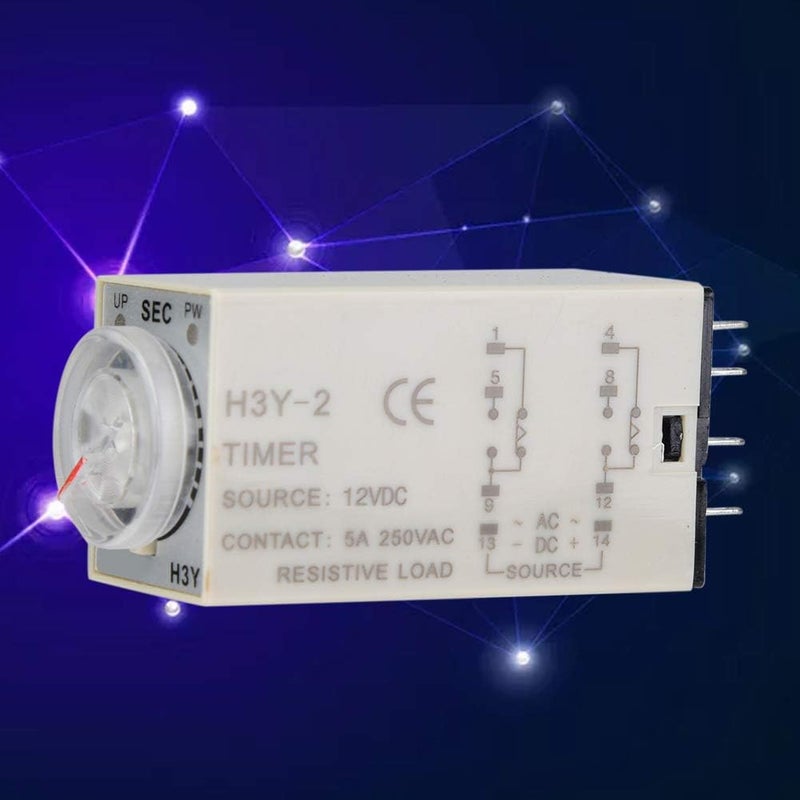 H3Y-2 Power On Time Relay Pointer Control Delay Timer 8 Pin 12VDC for Mechatronics (10S) - Image 5