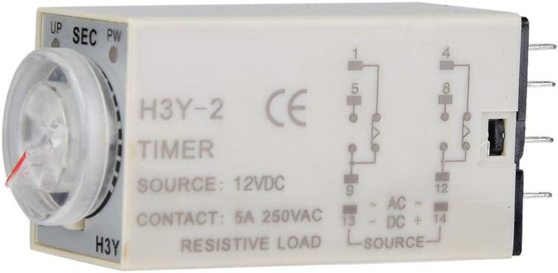 H3Y-2 Power On Time Relay Pointer Control Delay Timer 8 Pin 12VDC for Mechatronics (10S) - Image 1