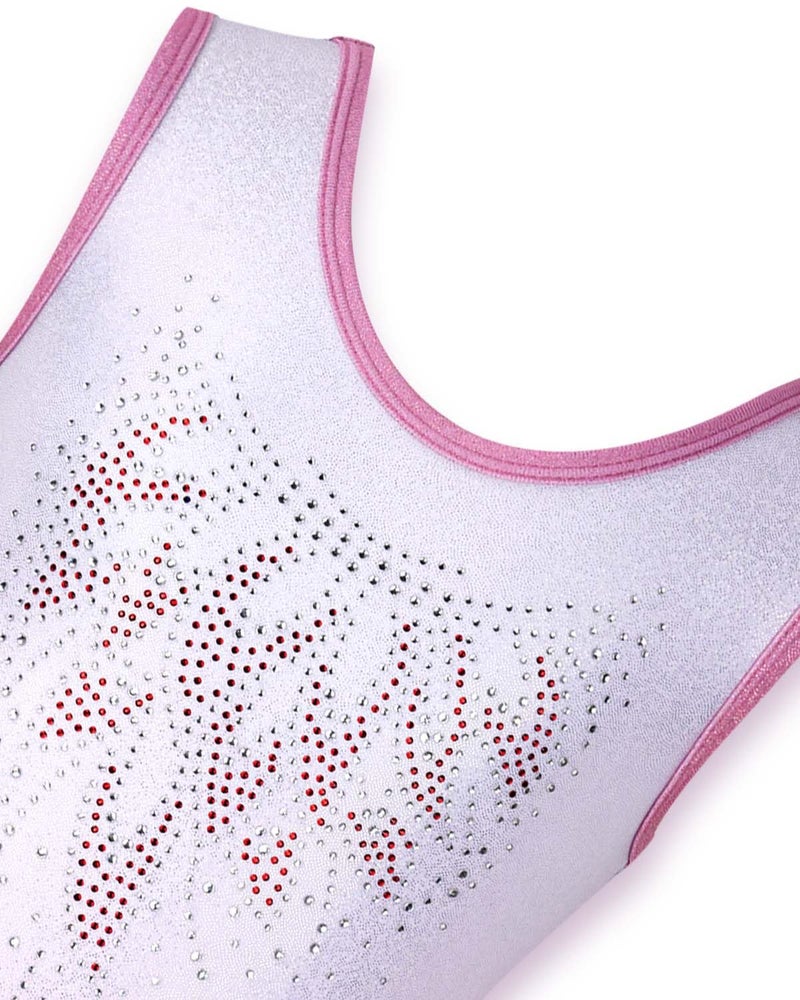 Gogokids Gymnastics Leotards for Girls Sparkly Rhinestone Dance Unitards Biketards with Shorts Activewear, Pink Gradient, 6-7 Years - Image 3