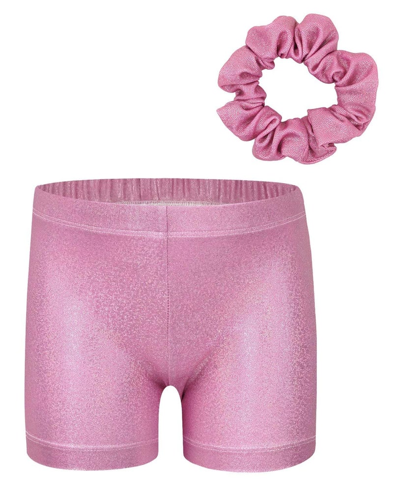 Gogokids Gymnastics Leotards for Girls Sparkly Rhinestone Dance Unitards Biketards with Shorts Activewear, Pink Gradient, 6-7 Years - Image 2