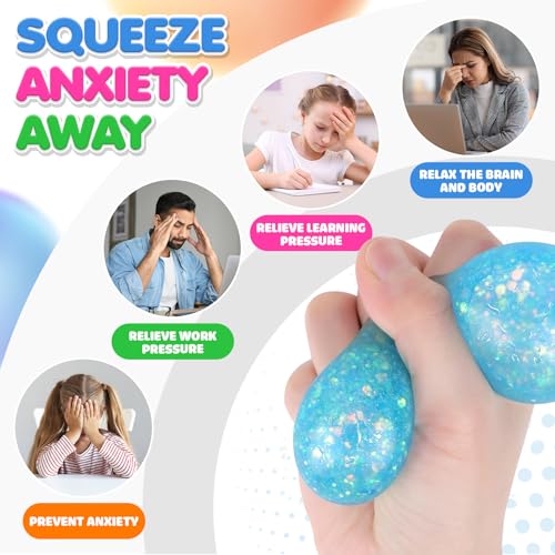 Lemostaar Stress Balls Fidget Sensory Toys 12 Pack Squishy Stress Balls for Kids 312 Hand Therapy Sensory Ball with Anxiety Pressure Relief Squeeze Stress Toys Bulk Classroom Prize Gift for Student - Image 5