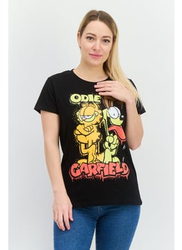 nickelodeon Women Round Neck Short Sleeve Graphic T Shirt, Black Combo  - Image 1