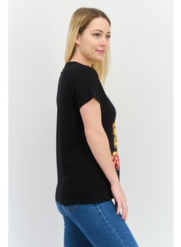 nickelodeon Women Round Neck Short Sleeve Graphic T Shirt, Black Combo  - Image 2