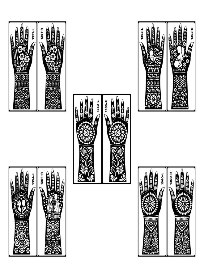 Komstec Full Hand Combo Mehndi Stencil Sticker Set for Baby Shower & Special Days - Image 2