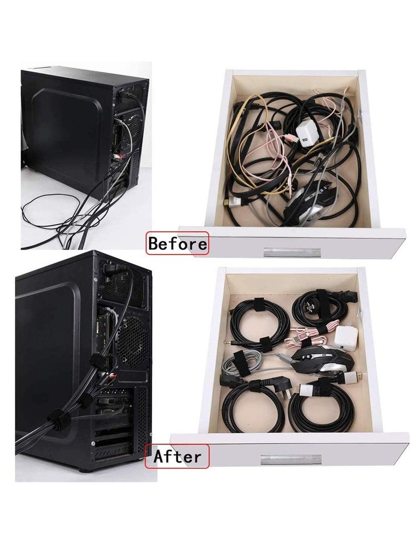 SYOSI Cable Straps, Reusable Cable Ties, 2 rolls Adjustable Multipurpose Hook and Loop Securing Straps for Cord Management  - Image 2