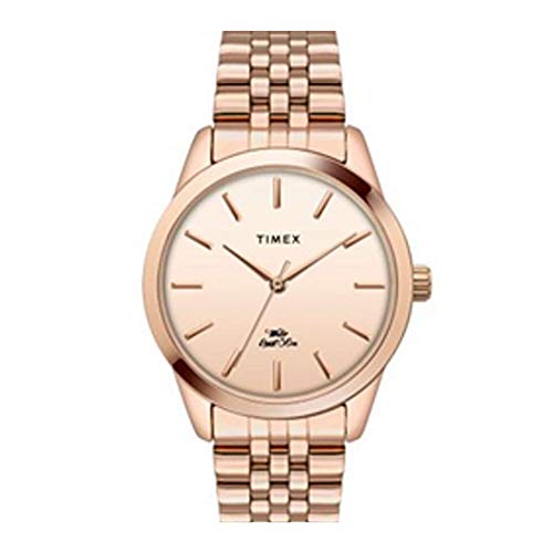 TIMEX Analog Watch for Women with Rose Gold Round Dial & Rose Gold Stainless Steel Bracelet Band Water Resistant Women's Wrist Watches - TWEL13102 - Image 1