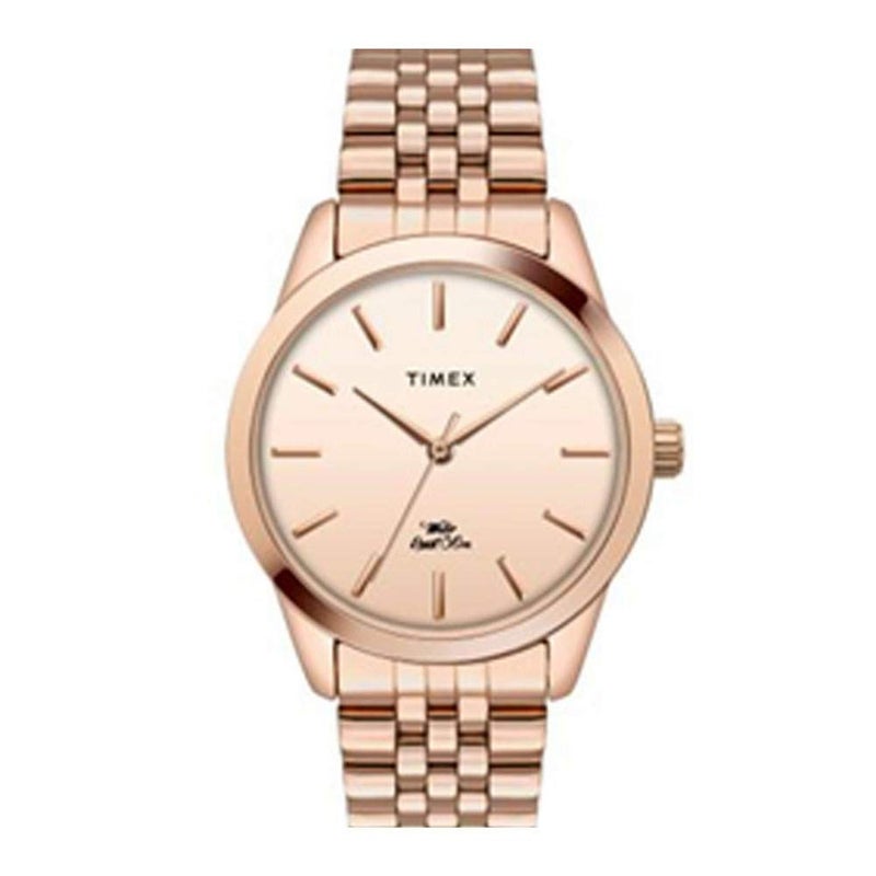 TIMEX Analog Watch for Women with Rose Gold Round Dial & Rose Gold Stainless Steel Bracelet Band Water Resistant Women's Wrist Watches - TWEL13102 - Image 5
