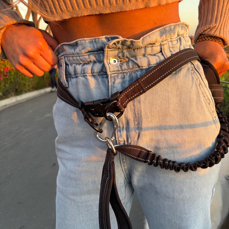 Shed Defender Hands Free Dog Leash Belt - Seen on Shark Tank - Attaches to Any Leash, Jogging & Running, Heavy Duty Buckle, Reflective Stitching, Adjustable one Size fits All, Designed in USA (Black) - Image 2