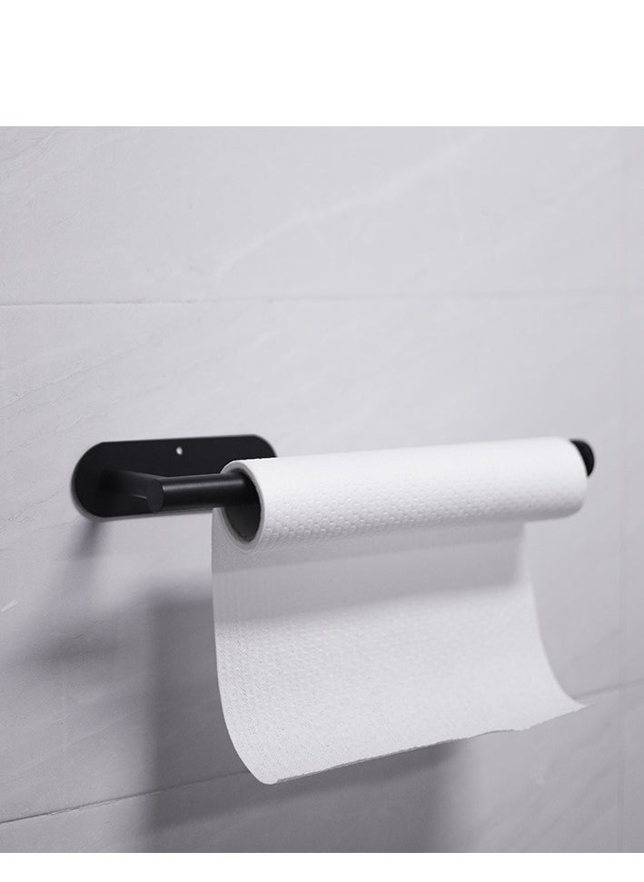 Generic - Paper Towel Holder Self Adhesive or Drilling Paper Towel Holder Under Cabinet, Stainless Steel Black and Silver Paper Towel Holder Wall Mount for Kitchen Bathroom Sink Pantry - Image 1