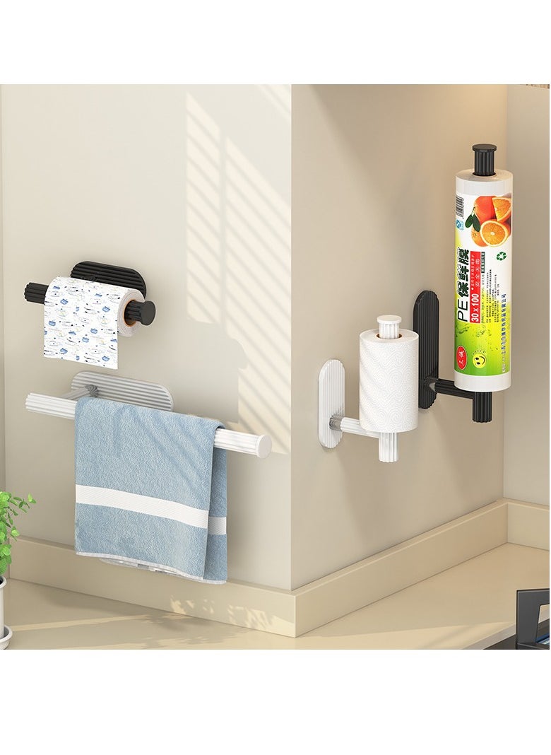 Generic - Paper Towel Holder Self Adhesive or Drilling Paper Towel Holder Under Cabinet, Stainless Steel Black and Silver Paper Towel Holder Wall Mount for Kitchen Bathroom Sink Pantry - Image 1