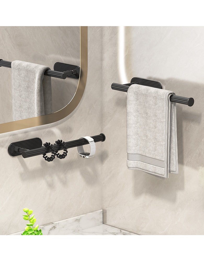 Generic - Paper Towel Holder Self Adhesive or Drilling Paper Towel Holder Under Cabinet, Stainless Steel Black and Silver Paper Towel Holder Wall Mount for Kitchen Bathroom Sink Pantry - Image 1