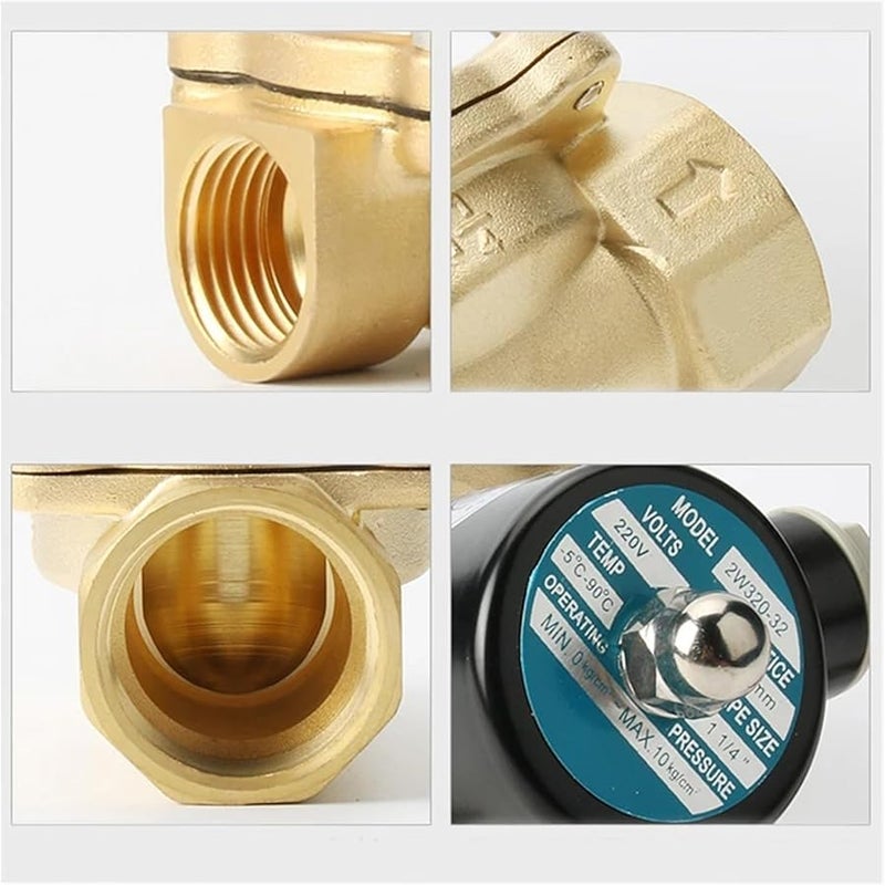 Brass Electric Solenoid Valve 1 4 Inch BSP 220VAC Normally Closed 2 Way For Water Oil Air - Image 4