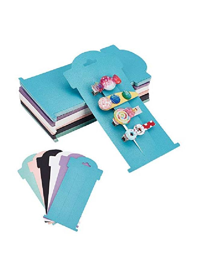 PH PandaHall Hair Bow Cards 108Pcs 6 Colors Hair Clip Display Cards Rectangular Paper Cardboard Hair Bow Holder For Hair Accessories Display Organizing 6 X 3 Inch - Image 1