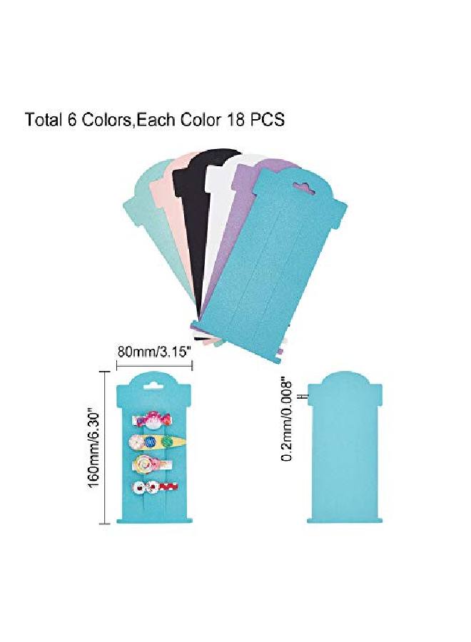 PH PandaHall Hair Bow Cards 108Pcs 6 Colors Hair Clip Display Cards Rectangular Paper Cardboard Hair Bow Holder For Hair Accessories Display Organizing 6 X 3 Inch - Image 4