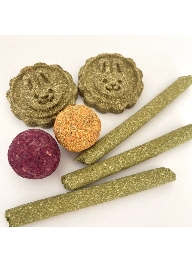 general Rabbit molar teeth gnawing toy set hamster toy cane ball loofah grass ball grass cake apple wood gnawing string combination - Image 4