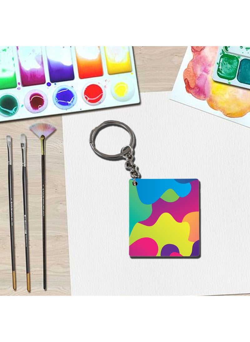 Generic Ecomology Pack of 40 20Square 20Oval 2 Shape Key Chains with Ring 50 x 50 mm It is Suitable for Craft Activities Mandala Art MDF Board Decoupage Gifr for Friends  - Image 4