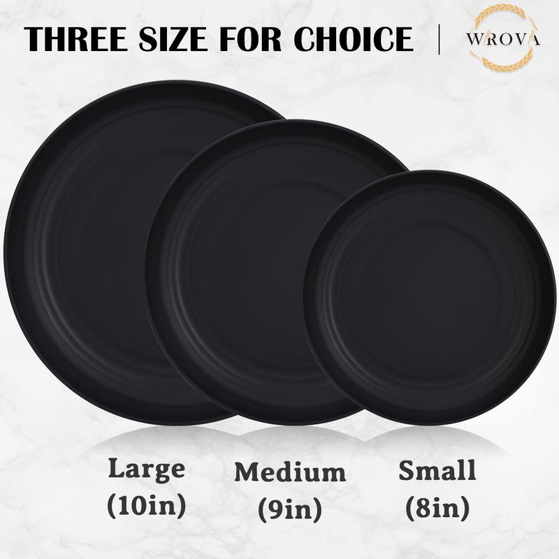 Wrova Wheat Straw Plates - 8 Inch Unbreakable Dinner Plates Set of 8 - Dishwasher & Microwave Safe Plastic Plates Reusable - Lightweight Plates for kitchen,R.V (Classic Series) - Image 3
