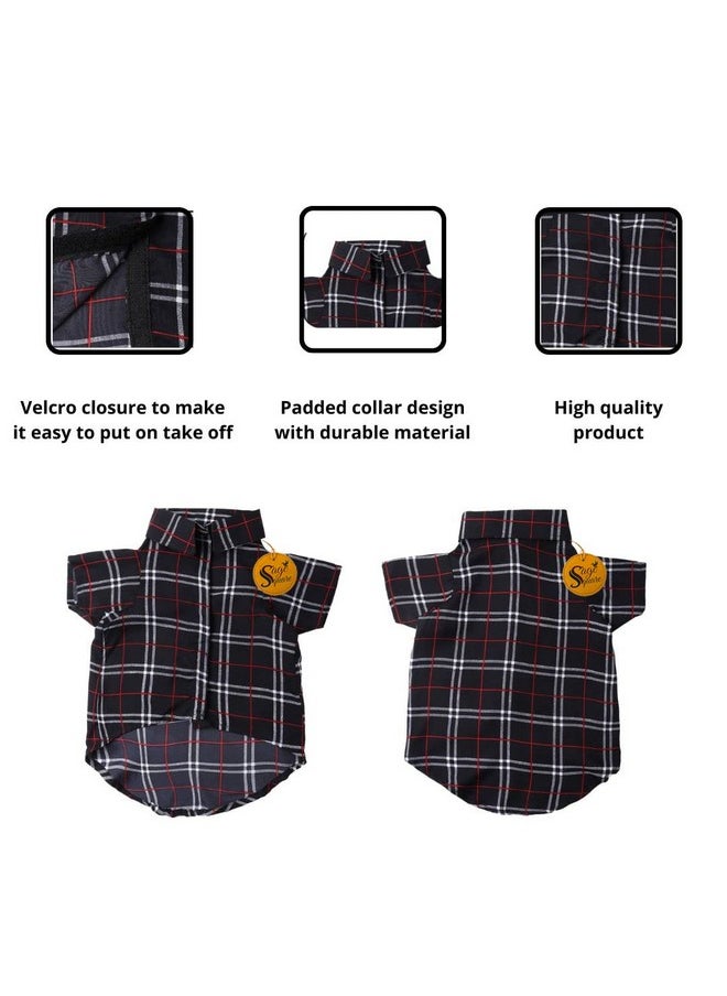 Sage Square Crazy Printed Dog Shirt, Trending Dog Shirt, Ultra Soft & Light Weight, Comfortable & Breathable Dog Apparel, Trendy Outfit (Xlarge - 24 Inch) (Black Check Print)  - Image 4