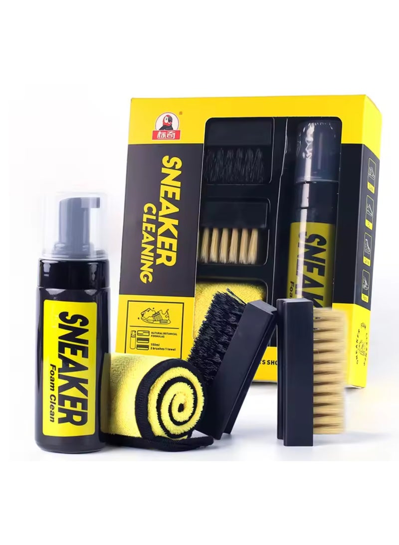 Biki Premium Sneaker Cleaning Kit – Foam Shoe Cleaner with Brushes & Microfiber Towel – Complete Shoe Care Set for Sneakers, Leather, Suede & Fabric - Image 1