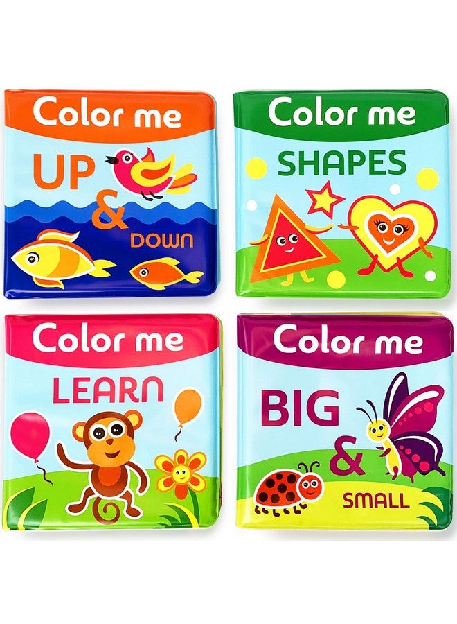 BabyBibi Color Me Bath Books Plus Crayons - Set of 4 Different Books - Includes 6 Washable Bath Crayons - Learn and Play Including Opposites and Shapes - Suitable for 2+ - Image 2