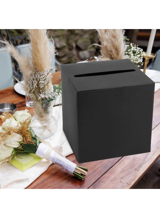 Hxezoc Black Card Box Wedding Favors Post Box Cardboard Receiving Money Box Holder for Wedding Reception, Baby Showers, Anniversary, Birthday Party, Graduation Table Centerpiece Decorations - Image 3