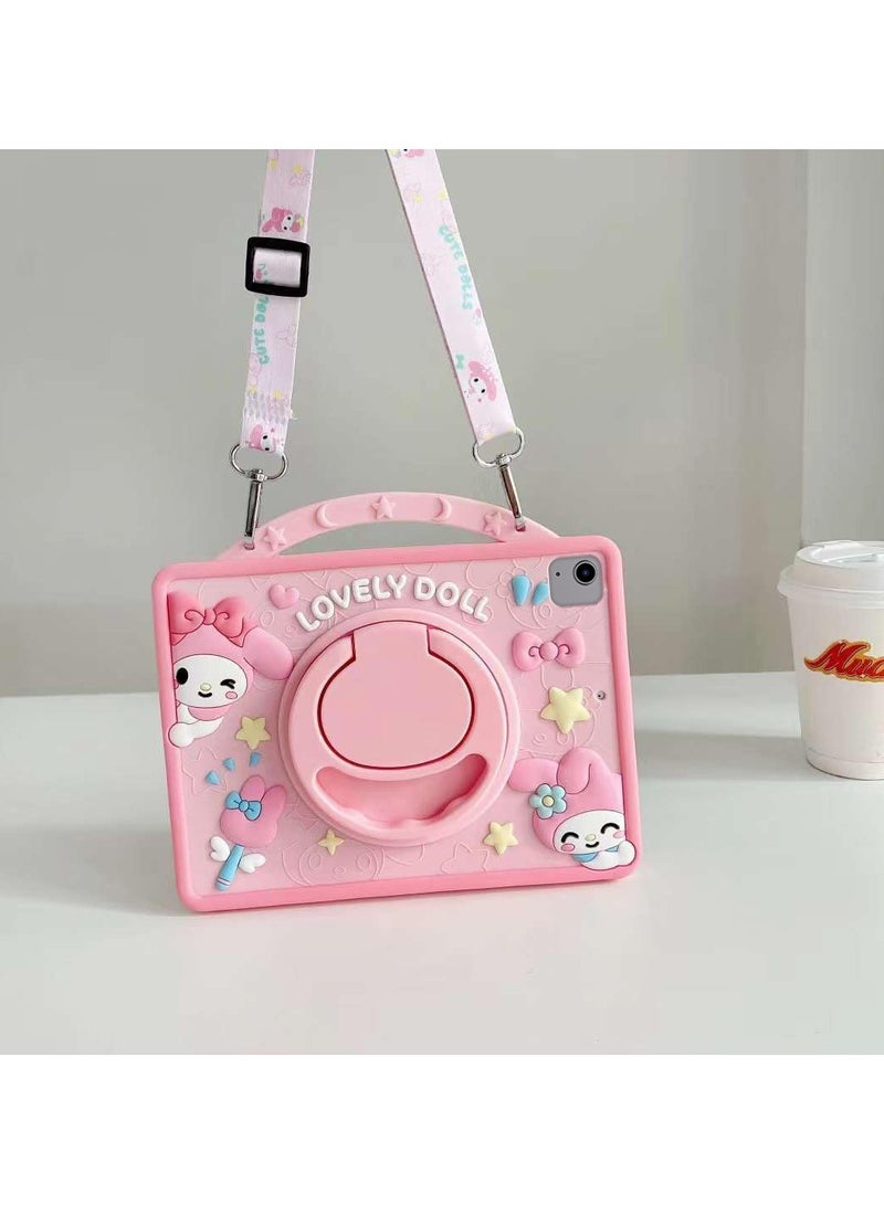 VKL Kids Case Compatible with Honor Pad X9a 11.5 inch 2025, Cute Astronautobot Kids Tablet Cover with Pencil Holder, Shockproof Lightweight Handle Stand with Shoulder Strap Handle & Kickstand Pink