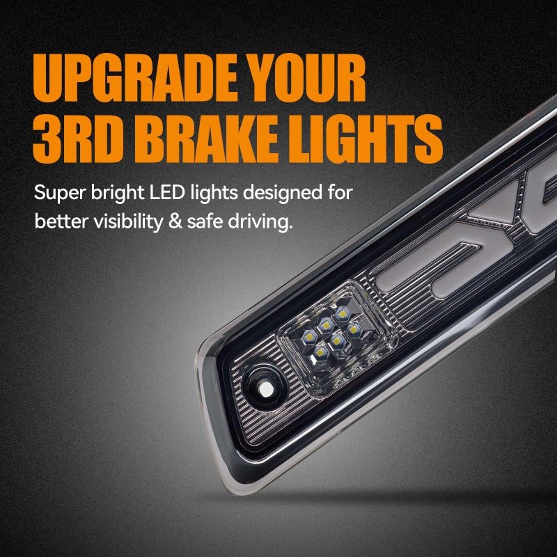 Cxdar Third 3rd Brake Light, LED High Mount Stop Light for 2009-2014 Ford F150, 10-14 Lincoln Mark LT, Rear Center Cab Roof Tail Cargo Lamp, DOES NOT FIT SVT Raptor & Models with Hill Descent Control - Image 3