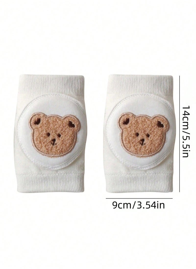 Mr. Penda 1 Pairs Baby Knee Pads for Crawling, Breathable Summer Baby Crawling Knee Pads, Anti Slip Adjustable Knee Pads, High Elastic Soft Baby Knee Protectors, Leg Warmers for Baby Toddler Girls Boys (Cute Bear)  - Image 2
