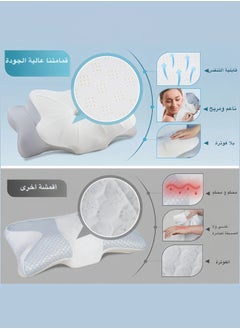 TANGBLIB Neck Support Pillow for Sleep - Contour Memory Foam Pillow for Side  Back, and Stomach Sleepers - Ergonomic Cervical Pillow with Machine Washable Pillowcase 63x35x13/10CM  - Image 4