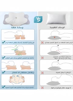 TANGBLIB Neck Support Pillow for Sleep - Contour Memory Foam Pillow for Side  Back, and Stomach Sleepers - Ergonomic Cervical Pillow with Machine Washable Pillowcase 63x35x13/10CM  - Image 5