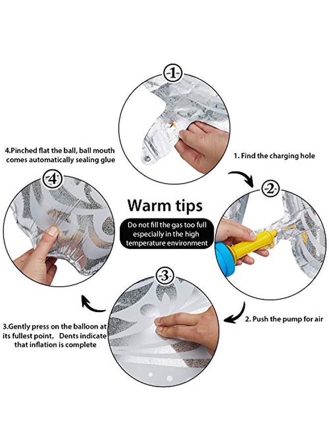 Skylety 6 قطع بالون فويل على شكل فراشة بالون فضي من الألمنيوم بالونات حفلات زينة الزفاف عيد الميلاد ذكرى الاحتفال - Image 3