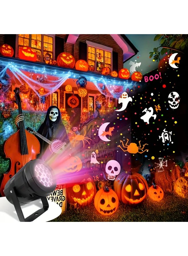 Halloween LED Projector Light 17 Spooky Patterns USB Powered Black Plastic Decor - Image 3