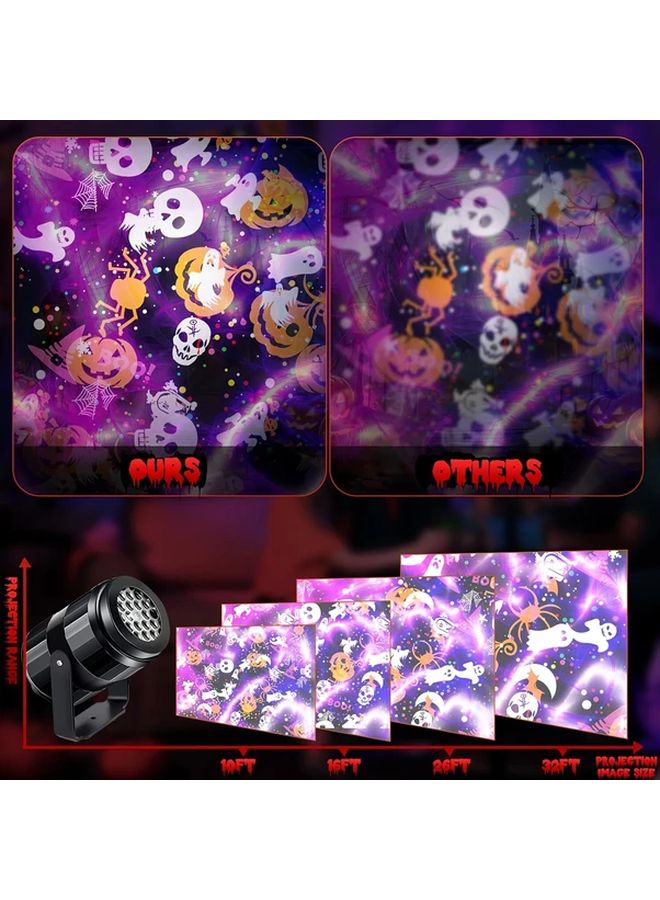 Halloween LED Projector Light 17 Spooky Patterns USB Powered Black Plastic Decor - Image 4