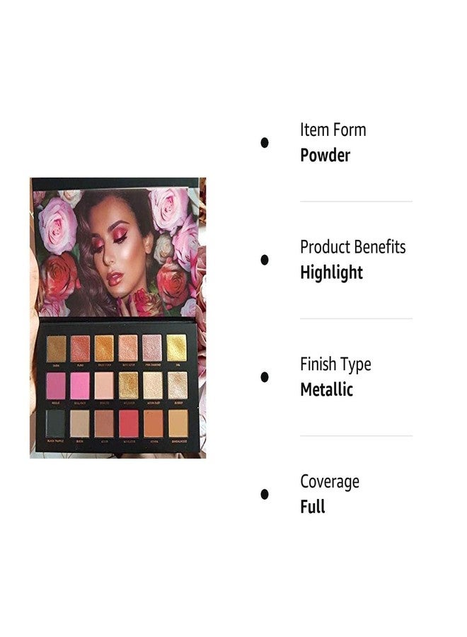 Jaayansha Shimmery Finish Rose Gold 18 shades in 1 kit Eye Shadow Palette with mirro - Image 4