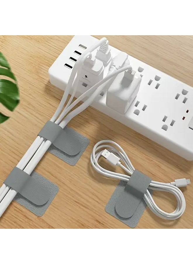 Gray Self Adhesive Wire Clips For Cable Management On Wall 50 Pack - Image 4