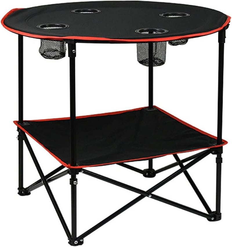 Bahels Folding Table Camping Table Portable Camping Side Table For Outdoor Picnic Beach Games Camp & Patio Tables Folding With 4 Cup Holders & Case For & Storage Portable Folding Camping Table - Image 1