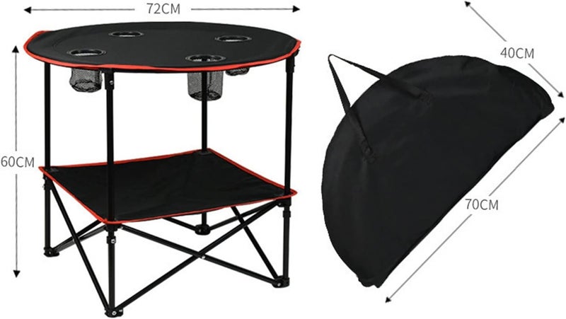 Bahels Folding Table Camping Table Portable Camping Side Table For Outdoor Picnic Beach Games Camp & Patio Tables Folding With 4 Cup Holders & Case For & Storage Portable Folding Camping Table - Image 5
