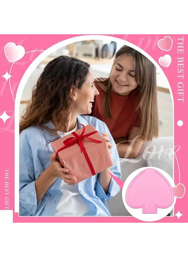 12 Piece Heart Shaped Mini Folding Portable Makeup Travel Wallet Mirror Gift Set For Women White Pink Rose Red Birthday Anniversary - Image 4