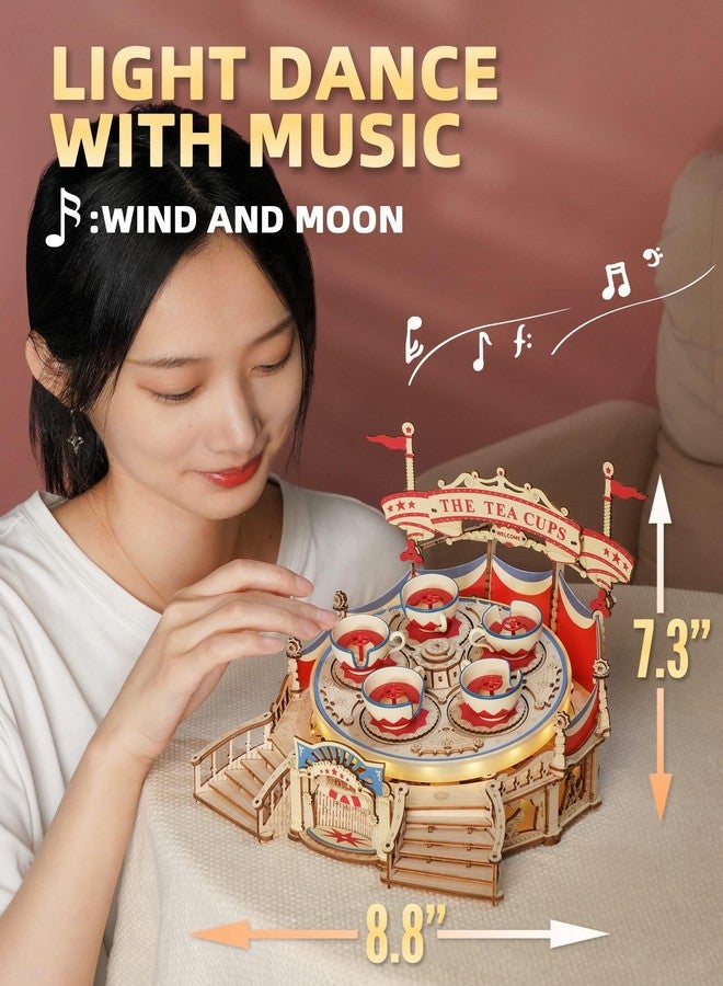 ROKR 3D Wooden Puzzles for Adults-LED Wooden Music Box Kits-Wood Model Kits to Build-3D Puzzles for Teens and Adults-Christmas STEM Toy Gifts - Image 2