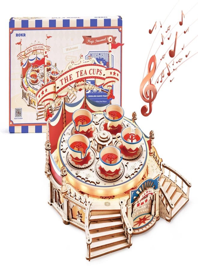 ROKR 3D Wooden Puzzles for Adults-LED Wooden Music Box Kits-Wood Model Kits to Build-3D Puzzles for Teens and Adults-Christmas STEM Toy Gifts - Image 1