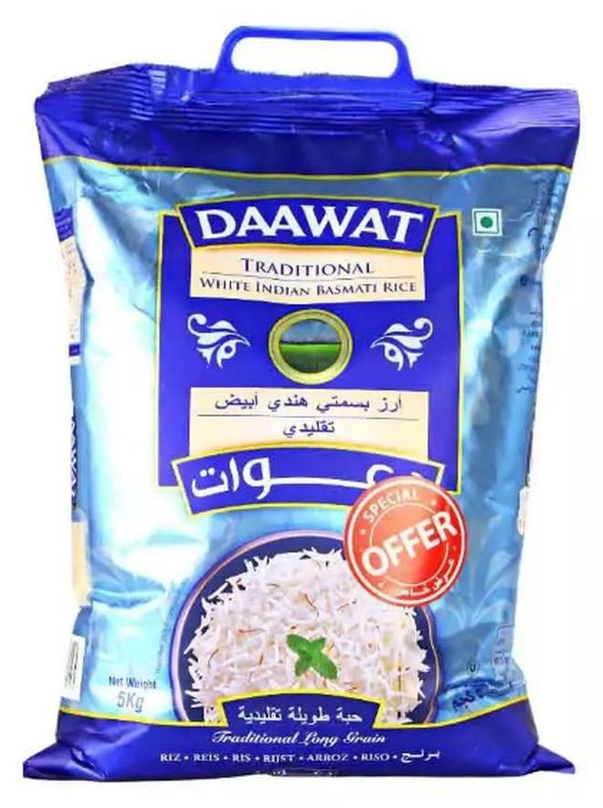 Daawat Traditional White Indian Basmati Rice, Pack of 5 kg - Image 1