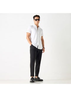 Iconic Iconic Textured Shirt with Spread Collar and Short Sleeves  - Image 2