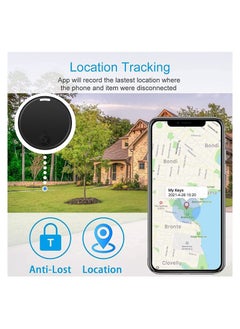 Generic 4 Pack Bluetooth Key Finder Locator, Mini Anti Lost Item Finder Tag Key Tracker Alarm For Pet, Key, Wallet, Luggage, Compatible With Ios And Android, with Key Ring (White, Black, Pink, Oranger, Round)  - Image 4