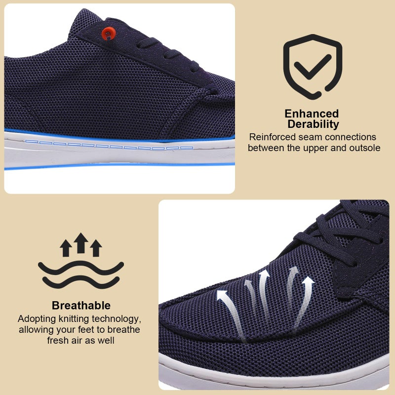 Pulltop Men's Barefoot Wide Toe Box Shoes - Minimalist Dress | Zero Drop | Slip On for Walking Navy Size 8 Wide - Image 5