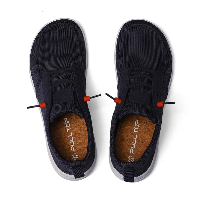 Pulltop Men's Barefoot Wide Toe Box Shoes - Minimalist Dress | Zero Drop | Slip On for Walking Navy Size 8 Wide - Image 2