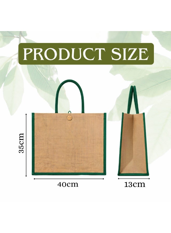 برينت شوب فور مي مجموعة من 5 حقائب تسوق (Tote Bag) | مقابض خضراء | إغلاق بزر | لحمل المشتريات - Image 5