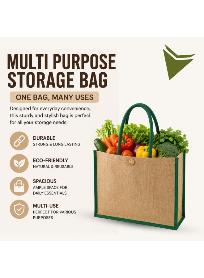 برينت شوب فور مي مجموعة من 5 حقائب تسوق (Tote Bag) | مقابض خضراء | إغلاق بزر | لحمل المشتريات - Image 4
