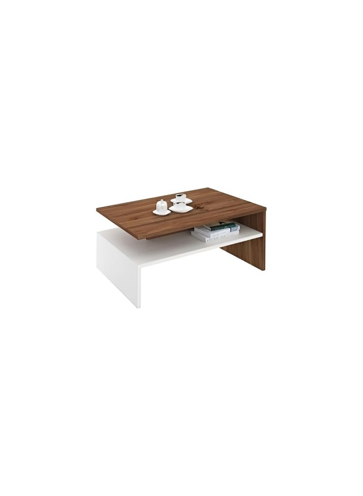 Modern Coffee Table - White/brown - Image 1