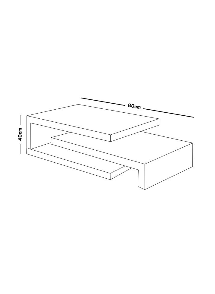 Modern Coffee Table - White/brown - Image 2
